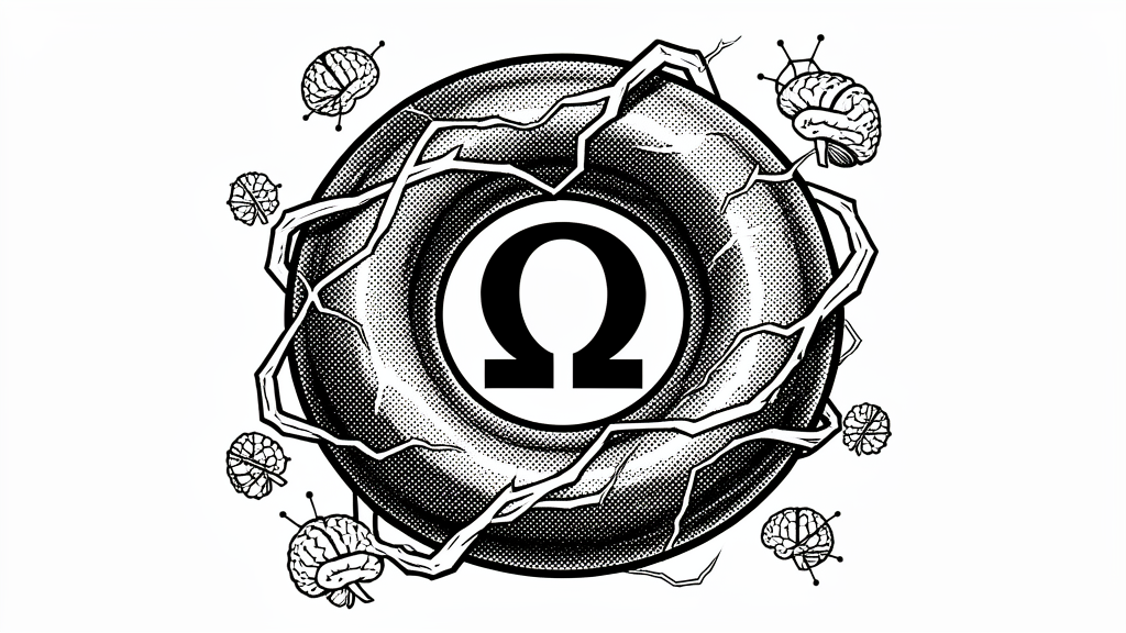 Ohm: a torus with electric current flowing in a continuous loop, with the Omega symbol in the center